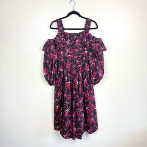 Ulla Johnson Caprice Zinnia Floral Cotton Poplin Midi Dress Boho Romantic